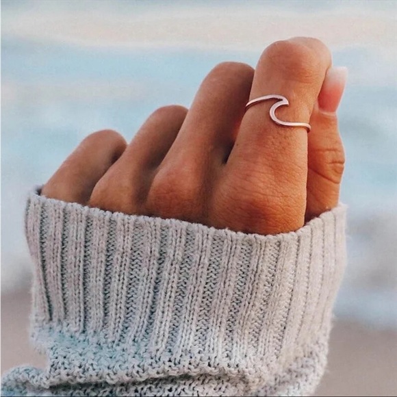 Stainless Steel Romantic 3 Waves Fine Rings Cute Trendy Beachy Pick Color Below - Picture 7 of 7